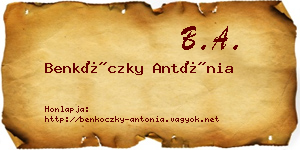 Benkóczky Antónia névjegykártya